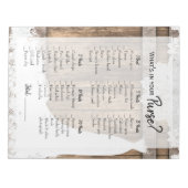 ブライダルシャワー素朴の木とホワイトレースゲーム ノートパッド (正面)