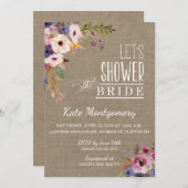 ブライダルシャワー素朴の花 招待状 (正面/裏面)