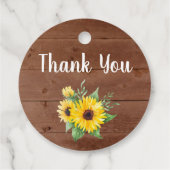 ブライダルシャワー素朴ひまわりウッドサンキューファボ フェイバータグ (裏面)