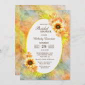 ブライダルシャワー素朴ひまわりフローラ 招待状 (正面/裏面)