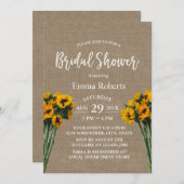ブライダルシャワー素朴ひまわりヴィンテージラップ 招待状 (正面/裏面)