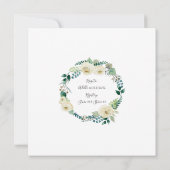 ブライダルシャワー素朴アイボリーバラ赤面水彩 招待状 (裏面)