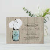 ブライダルシャワー素朴ウッドメイソンジャールアジサイ 招待状 (スタンド正面)