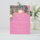 ブライダルシャワー素朴ウッド金ゴールドピンクジャースライト 招待状 (スタンド正面)