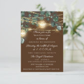 ブライダルシャワー素朴ウッド金ゴールドブロンズジャースライト 招待状 (スタンド正面)