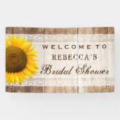 ブライダルシャワー素朴カントリーバーンウッドサンフラワー 横断幕 (横)