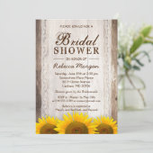 ブライダルシャワー素朴サンフラワーズレースバーンウッド 招待状 (スタンド正面)
