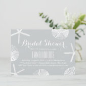 ブライダルシャワー素朴シルバービーチシーシェル 招待状 (スタンド正面)