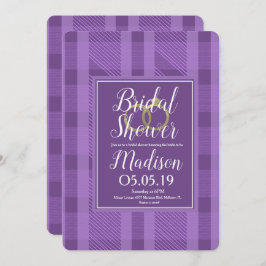 ブライダルシャワー素朴バイオレット箔リングや輪 招待状