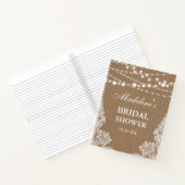 ブライダルシャワー素朴バーラップレースライトギフトリスト ノートブック (内部)