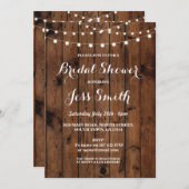 ブライダルシャワー素朴パーティーエレガントウッド招待状 招待状 (正面/裏面)