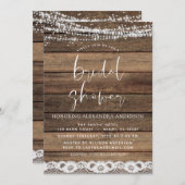 ブライダルシャワー素朴ファームハウスウッド 招待状 (正面/裏面)