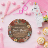 ブライダルシャワー素朴フローラリース ペーパープレート (パーティー)