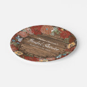 ブライダルシャワー素朴フローラリース ペーパープレート (アングル)