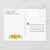 ブライダルシャワー素朴ブライダルシャワー招待 ポストカード (裏面)