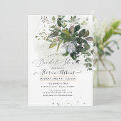 ブライダルシャワー素朴ブルーガムユーカリ 招待状 (スタンド正面)