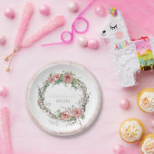 ブライダルシャワー素朴ボホリースバラブランチリーフ ペーパープレート (パーティー)