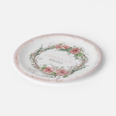 ブライダルシャワー素朴ボホリースバラブランチリーフ ペーパープレート (アングル)