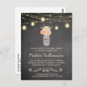 ブライダルシャワー素朴メイスンジャールライツフローラ写真 ポストカード (正面/裏面)