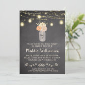 ブライダルシャワー素朴メイスンジャールライツフローラ写真 招待状 (スタンド正面)