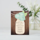 ブライダルシャワー素朴メイスンジャールライトブライダルシャワー ポストカード (スタンド正面)