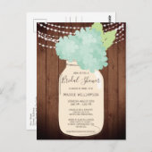 ブライダルシャワー素朴メイスンジャールライトブライダルシャワー ポストカード (正面/裏面)