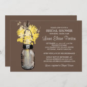 ブライダルシャワー素朴メイソンジャイルフラワーズ 招待状 (正面/裏面)