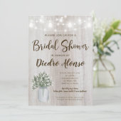 ブライダルシャワー素朴メイソンジャールライツベイビーズブリー 招待状 (スタンド正面)