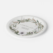 ブライダルシャワー素朴リースアネモネオ離れリーブ ペーパープレート (アングル)