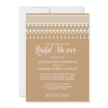 ブライダルシャワー素朴ヴィンテージレースタイポグラフィ