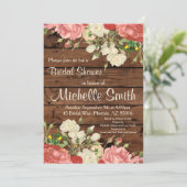ブライダルシャワー素朴招待状、花、フローラ、ボホ 招待状 (スタンド正面)