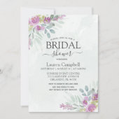 ブライダルシャワー素朴水彩色フローラユーカリ 招待状 (正面)