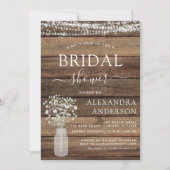 ブライダルシャワー素朴赤ちゃんの呼吸弦ライトI 招待状 (正面)