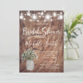 ブライダルシャワー素朴、メイソン・ジャー、バビーズブレスジャー 招待状 (スタンド正面)