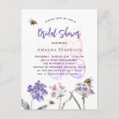 ブライダルシャワー紫斑蝶 インビテーションポストカード (正面)