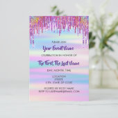 ブライダルシャワー結婚のスウィート16thホログラフ 招待状 (スタンド正面)