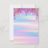 ブライダルシャワー結婚のスウィート16thホログラフ 招待状 (裏面)