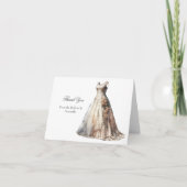 ブライダルシャワー結婚のドレスサンキューカード サンキューカード (正面)