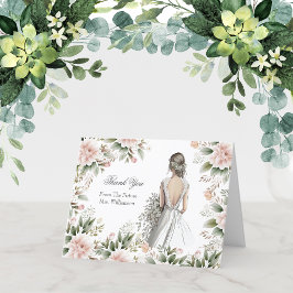 ブライダルシャワー結婚のドレスサンキューカード サンキューカード