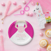 ブライダルシャワー結婚のドレスピンク紙プレート ペーパープレート (パーティー)