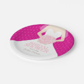 ブライダルシャワー結婚のドレスピンク紙プレート ペーパープレート (アングル)