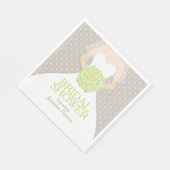 ブライダルシャワー結婚のドレス緑のバラナプキン スタンダードランチョンナプキン (角)