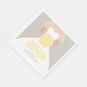 ブライダルシャワー結婚のドレス黄色の灰色のナプキン スタンダードランチョンナプキン (角)