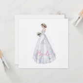 ブライダルシャワー結婚のドレス カード (正面/裏面インサイチュ)