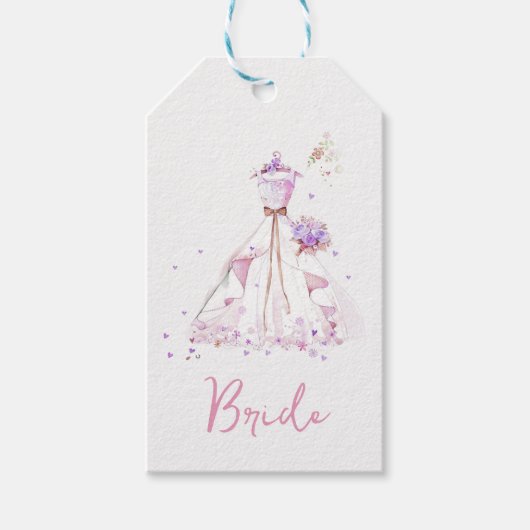 ブライダルシャワー結婚のドレス ギフトタグ (正面)