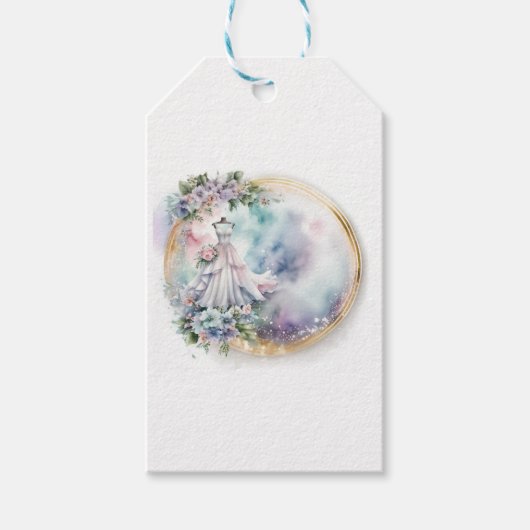 ブライダルシャワー結婚のドレス ギフトタグ (正面)