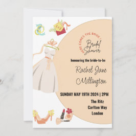 ブライダルシャワー結婚のドレス、靴、口紅。編集 招待状