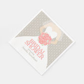 ブライダルシャワー結婚のドレスcoral gray napkins スタンダードランチョンナプキン (角)