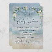 ブライダルシャワー結婚のヒトデのアーチ 招待状 (正面/裏面)