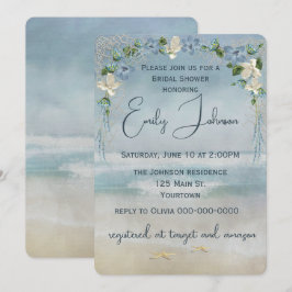 ブライダルシャワー結婚のヒトデのアーチ 招待状